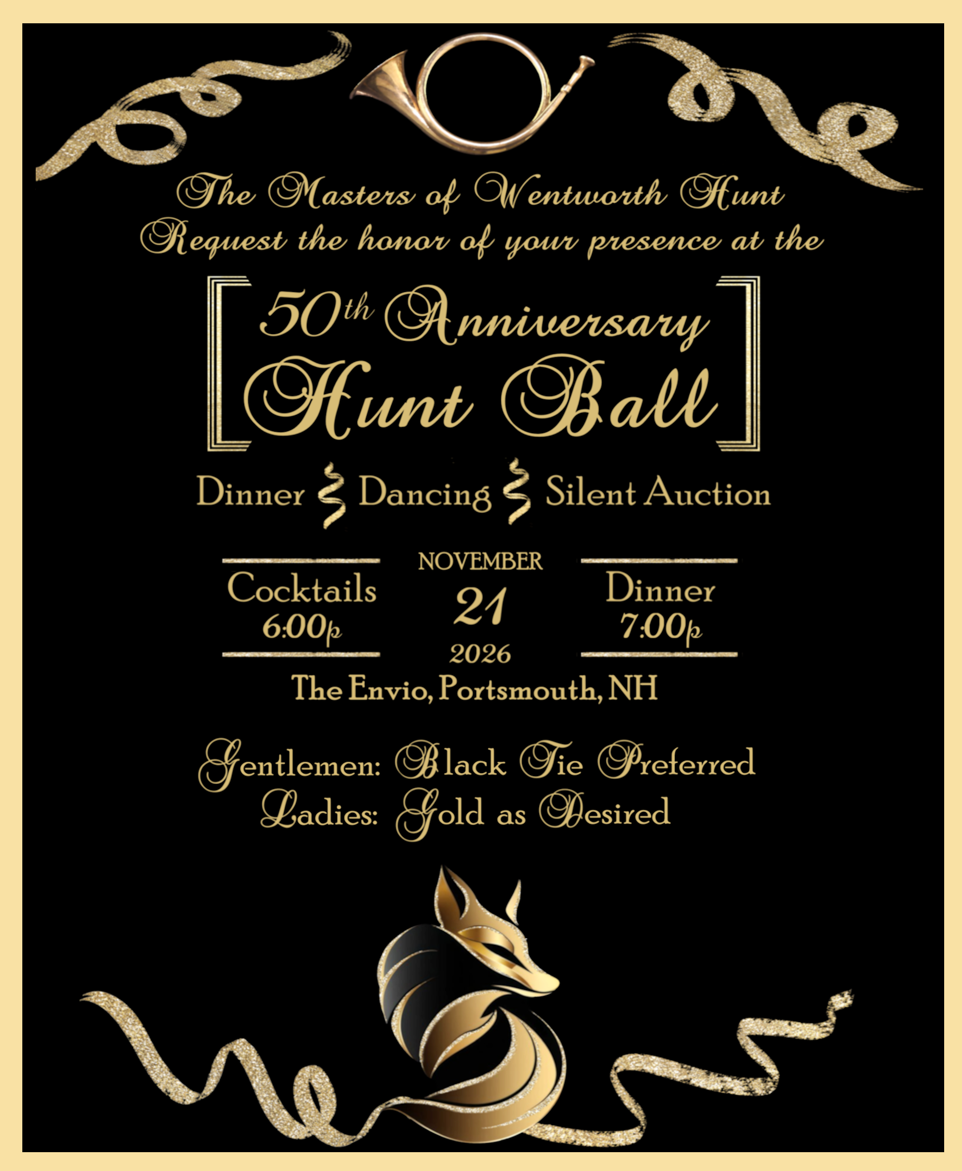 RSVP to our 50th Anniversary Hunt Ball